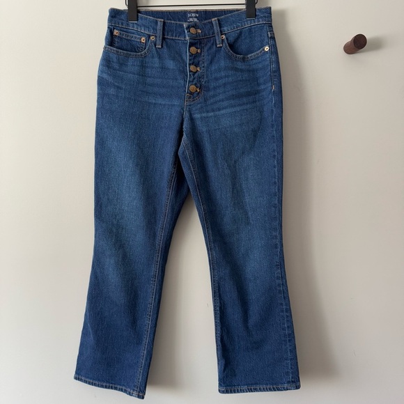 EUC J. CREW MID-RISE FLARE CROP BUTTON FLY JEANS SIZE 27 / 4 - Picture 1 of 8